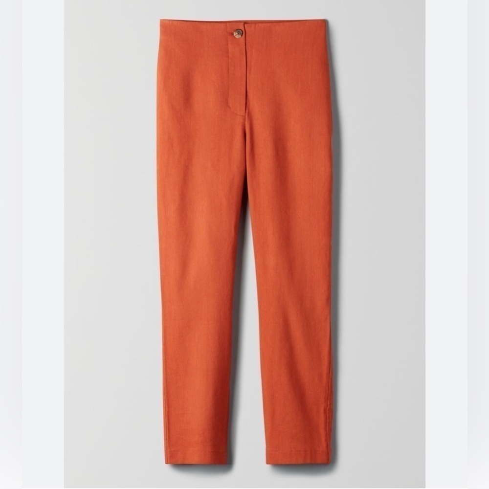 Wilfred Aritzia Cherice terracotta Italian linen blend cigarette pant Size 2